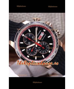 Chopard Classic Racing Chronograph 1:1 Mirror Replica Watch in Rose Gold Casing - Black Dial 