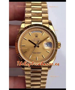 Rolex Day Date 36MM Oro Amarillo M128238-0045 en Dial Dorado Reloj Réplica a Espejo 1:1