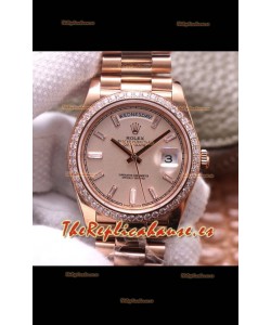 Rolex Day Date Presidential Acero 904L Oro Rosado 40MM - Dial Oro Calidad a Espejo 1:1