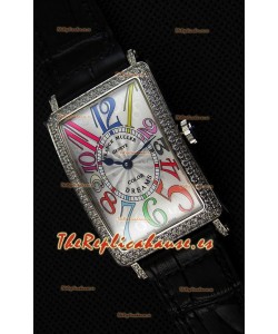 Franck Muller Long Island Color Dreams Ladies Reloj Réplica Suizo - Correa color Negro