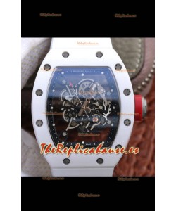 Richard Mille RM055 Caja Cerámica Reloj Réplica a espejo 1:1 Correa Blanca