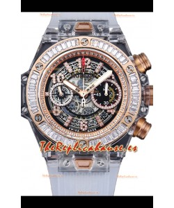 Hublot Big Bang Unico Caja Zafiro Reloj Edición Réplica Suiza 1:1 Correa Blanca