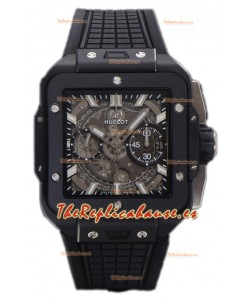 Hublot Square Bang Unico Caja en Cerámica Negra Reloj Cronógrafo Réplica Espejo 1:1