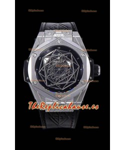 Hublot Big Bang One Click Sang Bleu Reloj Réplica a espejo 1:1 Caja en Acero Inoxidable 45MM - Dial Negro
