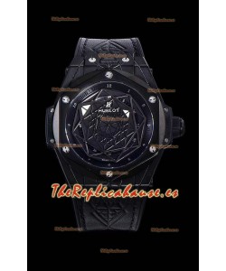 Hublot Big Bang One Click Sang Bleu Reloj Réplica a espejo 1:1 Caja en Acero Inoxidable 45MM - Dial Negro
