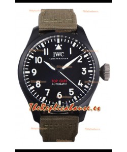 IWC Big Pilot's IW326906 Edición Top Gun 43MM Correa Khaki Nylon Cerámica Réplica Suiza 