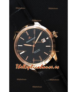 Jaeger LeCoultre Geophysic True Second Reloj Réplica Suizo en Oro Rosado Dial en color Negro