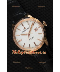 Jaeger LeCoultre Geophysic True Second Reloj Réplica Suizo en Oro Rosado Dial en color Blanco
