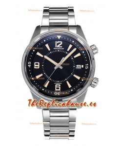 Jaeger LeCoultre Polaris Date Dial Negro Correa Acero Reloj Réplica Espejo 1:1 42MM
