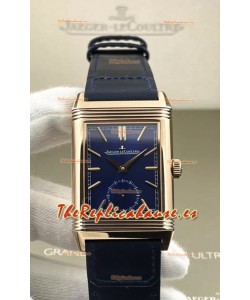 Jaeger-LeCoultre Reverso DuoFace Reloj Caja Oro Rosado Dial Azul en Movimiento Suizo Automático