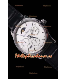 Jaeger LeCoultre Master Ultra Fino Perpetual Reloj Réplica Suizo en Dial Blanco 