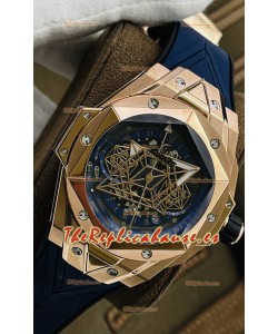 Hublot Big Bang UNICO Sang Bleu II Oro Rosado Calidad a Espejo 1:1 Reloj Réplica Suizo