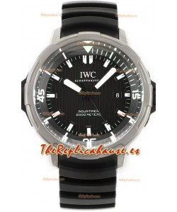 IWC Aquatimer IW358001 Titanium Reloj Réplica Suizo a Espejo 1: 1 Dial Negro Correa de Goma