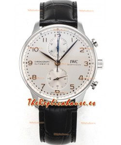 IWC Portuguese Chronograph Reloj Réplica Suizo en Caja de Acero Dial Blanco - Edición Réplica a Espejo 1:1