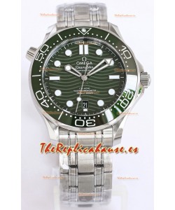 Omega Seamaster 300M Master Chronometer Reloj Suizo Verde Acero 904L Reloj Réplica a Espejo 1:1