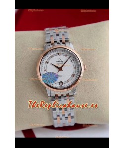Omega De Ville Edition Reloj Suizo Automático en Dos Tonos Oro Rosado Dial Blanco 