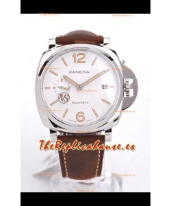 Panerai Luminor DUE PAM1046 Dial Blanco 42MM Calidad Espejo 1:1 - Acero 904L Steel Correa de Piel