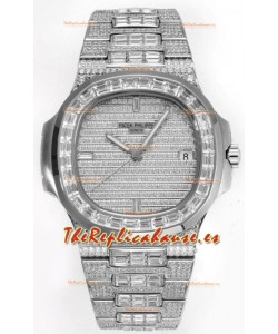 Patek Philippe Nautilus 5711/A Reloj Réplica Suizo a Espejo 1:1 Acero 904L Caja Diamantes