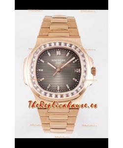 Patek Philippe Nautilus 5711/R Dial Gris Reloj Réplica a Espejo 1:1 en Oro Rosado Acero 904L