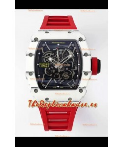 Richard Mille RM35-01 Rafael Nadal Caja Fibra de Carbono con Genuino Tourbillon Reloj Super Clon