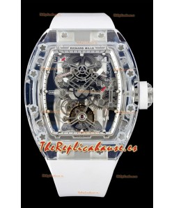 Richard Mille 56-01 Transparent Caja en Zafiros con Genuino Movimiento Suizo Tourbillon Super Clone
