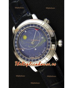 Patek Philippe Grand Complication 6102P Celestial Moon Age Reloj Réplica Suizo con Dial en Azul