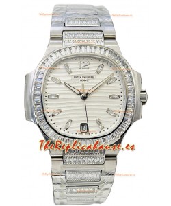 Patek Philippe Nautilus 7118 35MM 1:1 Acero Inoxidable Dial Blanco Reloj Réplica Espejo 1:1