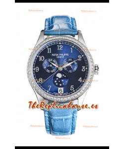 Patek Philippe Complications 4948G Annual Calendar Moonphase Dial Azul Oro Rosado Réplica Suiza 