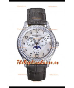 Patek Philippe Complications 4948G Annual Calendar Moonphase Dial Perla Oro Blanco Réplica Suiza 