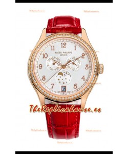 Patek Philippe Complications 4948G Annual Calendar Moonphase Dial Blanco Oro Rosado Réplica Suiza 