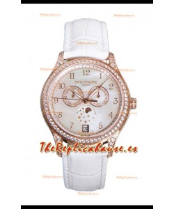 Patek Philippe Complications 4948G Annual Calendar Moonphase Dial Perla Oro Rosado Réplica Suiza