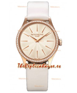 Patek Philippe Calatrava 4997 Ladies Reloj Dial Oro Rosado con Movimiento Suizo Automático