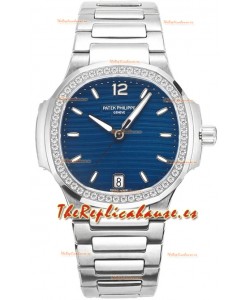 Patek Philippe Nautilus 7118 35MM 1:1 Acero Inoxidable Dial Azul Reloj Superclone 1:1