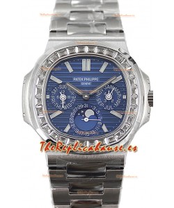 Patek Philippe Nautilus 5740 Perpetual Calendar Acero Inoxidable Dial Azul Reloj Réplica Suiza 