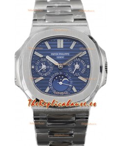 Patek Philippe Nautilus 5740 Perpetual Calendar Acero Inoxidable Dial Azul Reloj Réplica Suiza 