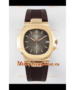 Patek Philippe Nautilus 5711/1R-001 1:1 Reloj Réplica en Acero 904L Dial Marrón en Oro Rosado