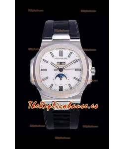 Patek Philippe Nautilus 5726A Reloj a Espejo 1:1 Dial Blanco Correa de Goma