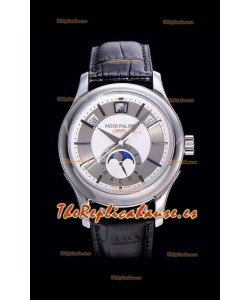 Patek Philippe Complications MoonPhase 5205-001 Reloj Réplica Suizo a Espejo 1:1 Steel Gris Dial