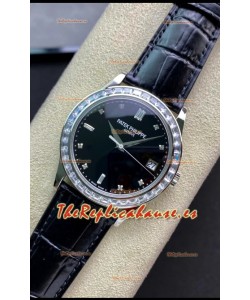 Patek Philippe Calatrava 5298P-012 en Dial Negro Réplica a Espejo 1:1 Acero 904L Reloj Suizo Acero