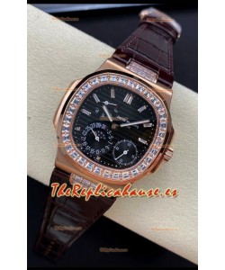 Patek Philippe Nautilus 5712R Reloj Réplica Suizo en Calidad 1:1 en Dial Negro