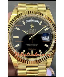 Rolex Day Date Presidential Reloj Oro Amarillo 18K 40MM - Dial Negro Calidad Espejo 1:1