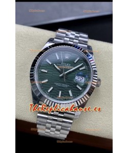 Rolex Datejust Movimiento Cal.3235 Movement Reloj Réplica a Espejo 1:1 Acero 904L 41MM - Dial Verde con Motivo Estriado