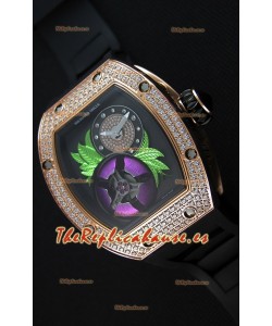 Richard Mille 19-02 Tourbillon Fleur Reloj Réplica Suizo en Oro Rosado