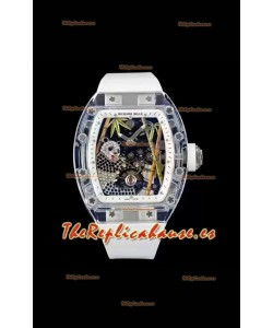 Richard Mille RM26-01 Tourbillon Panda Caja en Zafiro Transparente - Réplica Super Clone