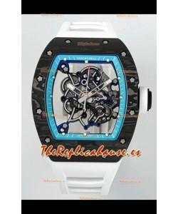 Richard Mille RM055 Caja Carbono Negra Llantas Azules Reloj Superclone 1:1 Genuino Tourbillon
