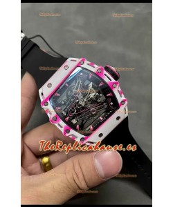 Richard Mille RM38-02 Fibra Carbono Blanca Bubba Watson Genuino Movimiento Tourbillon Réplica Espejo