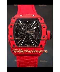 Richard Mille RM12-01 Caja de Fibra de Carbono Genuino Movimiento Tourbillon Reloj Réplica a Espejo 1:1