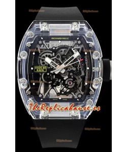 Richard Mille RM35-01 Rafael Nadal Caja en Zafiro Transparente con Tourbillon Genuino Reloj Super Clone