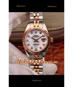 Rolex Datejust Ladies 28MM Movimiento Cal.3135 Réplica Suiza en Acero 904L Caja Oro Rosado 2 Tonos