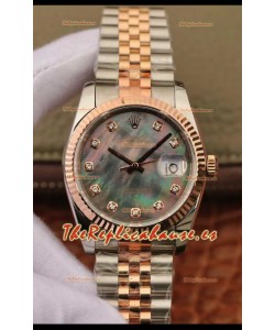 Rolex Datejust 36MM Movimiento Cal.3135 Reloj Réplica Suizo en Acero 904L Caja en Dos TonosPearl Dial